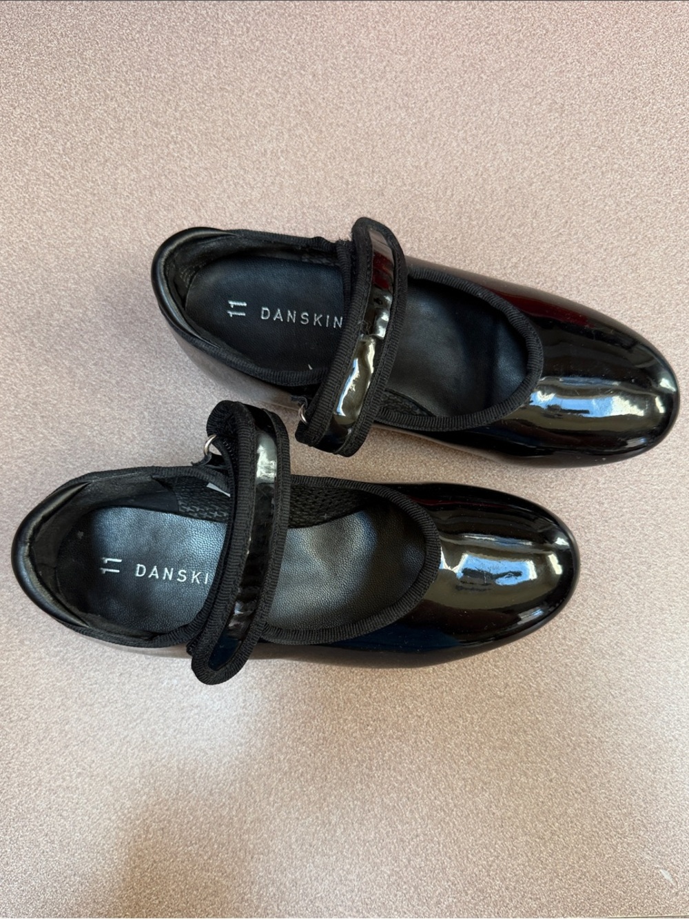 Danskin Black Patent Tap Shoes